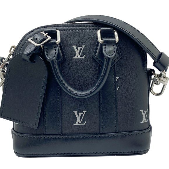 LOUIS VUITTON Black Leather Alma Shoulder Bag - Picture 1 of 14